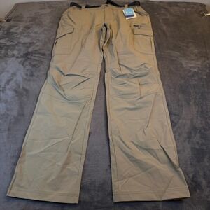 MIER Khaki Cargo Pants Hiking Outdoor Utility Nylon Stretch Mens 32x34" NWT